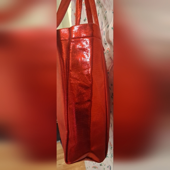NWT Marc Jacobs Daisy Red Sparkle XL Casual Everyday Shopping Travel Beach Tote - Picture 5 of 12